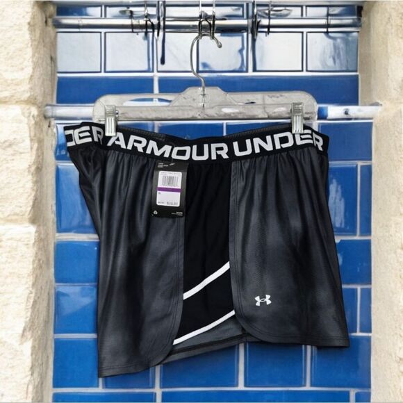 Women's UA Play Up 3.0 Shorts NWT Smoke Gray Running Athletic Quick Dry Logo - Picture 8 of 9